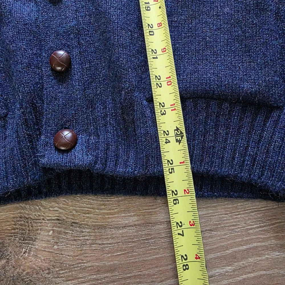 NWT Weymouth Hunt 100% Shetland Wool Cardigan Men's Sz L Navy Blue Ireland